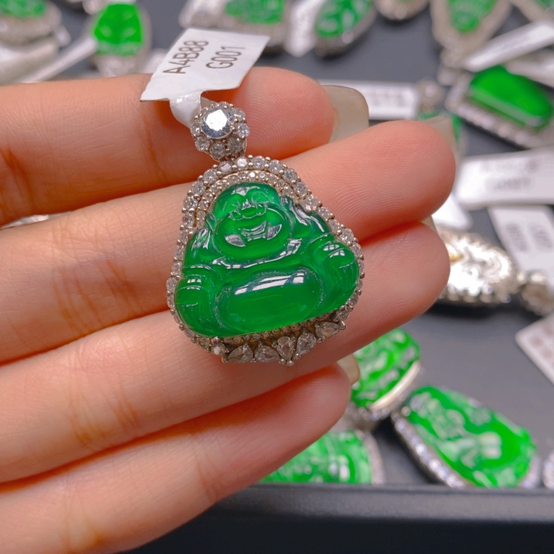 翡翠颈饰银S925镶嵌8888888888