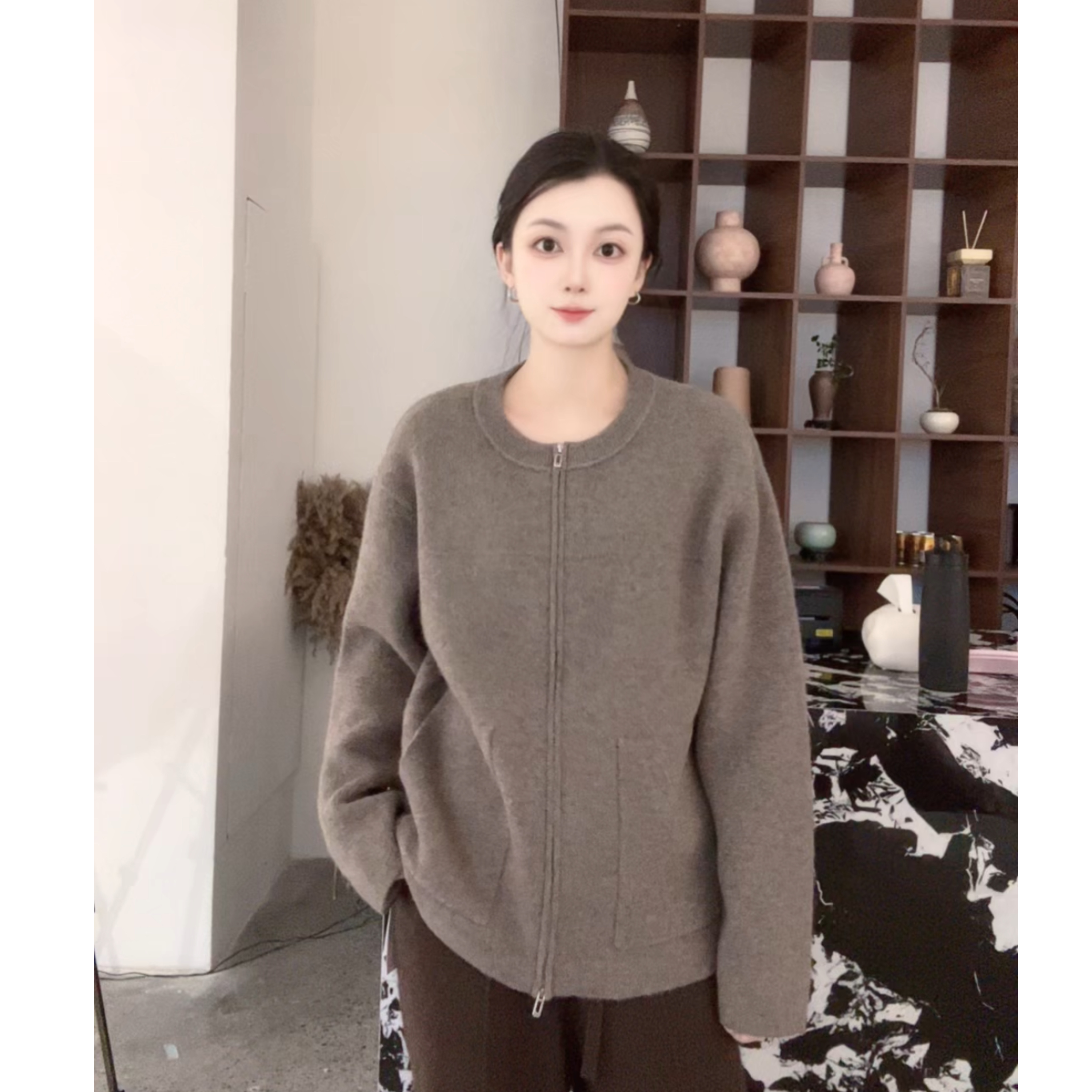 圆领开衫【顶奢系列/100%牦牛绒】雪域珍宝/高磅重外套