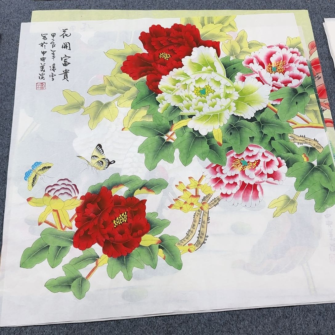 国画尺寸70X70手绘作品