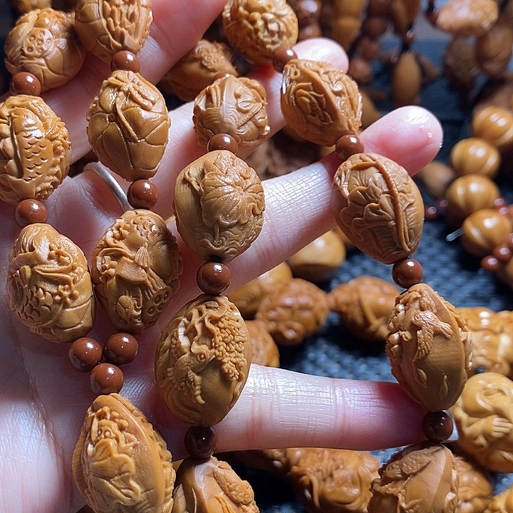 吊坠橄榄核荷塘月色手持