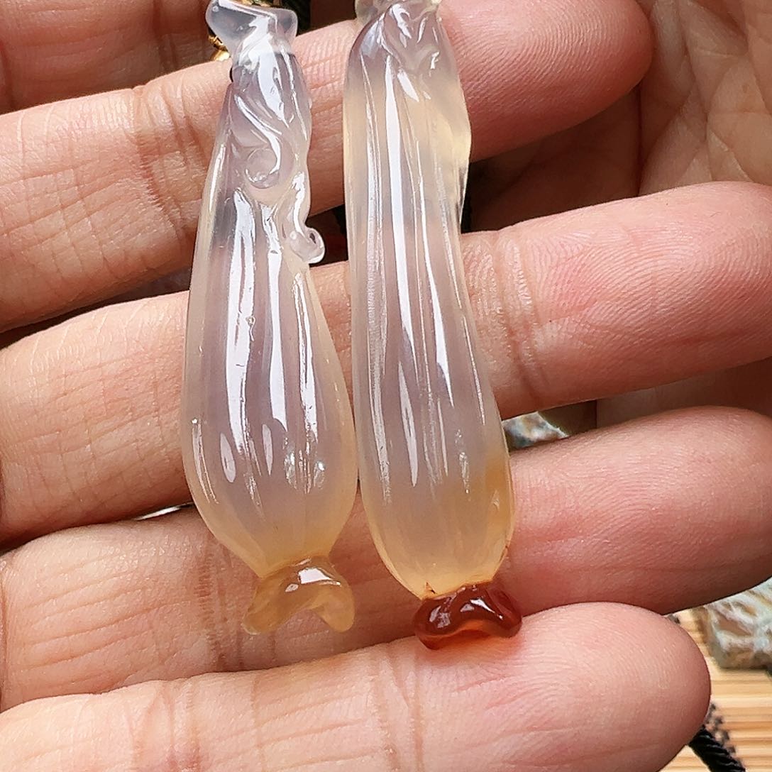 未镶嵌玛瑙/玉髓珠宝半成品随机2发一