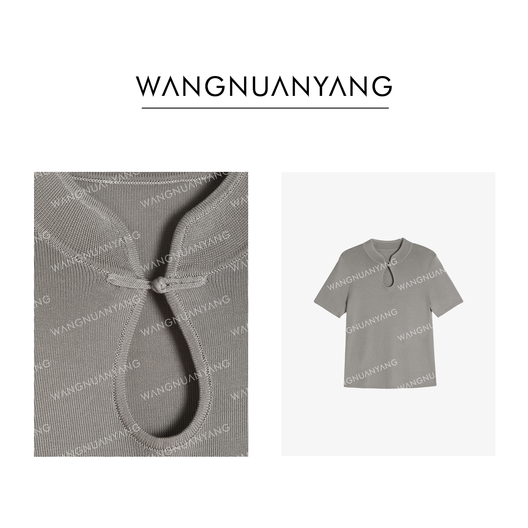 【WNY】子衿 |夏季改良新中式旗袍水滴领短袖针织衫