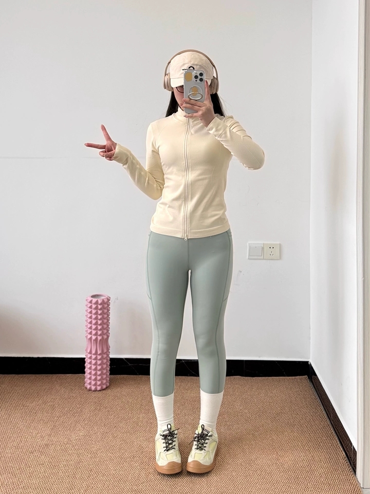 玛雅双面锦裸感运动健身裤欧美口袋蜜桃臀防卷边高腰提臀瑜伽裤女