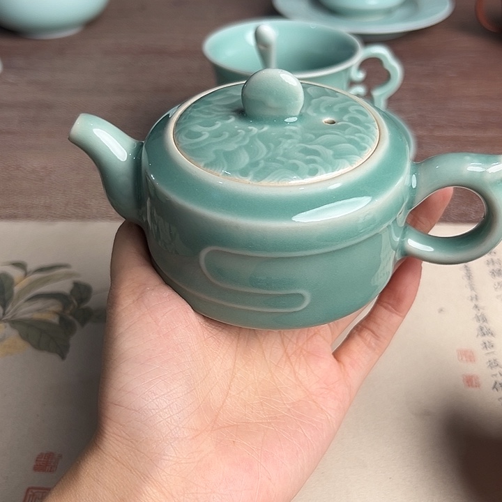 龙泉云间青瓷小米茶器