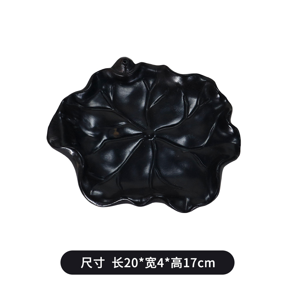 【黑檀荷叶摆件】长20宽4高17cm（以直播实物为准）介意微瑕者勿拍