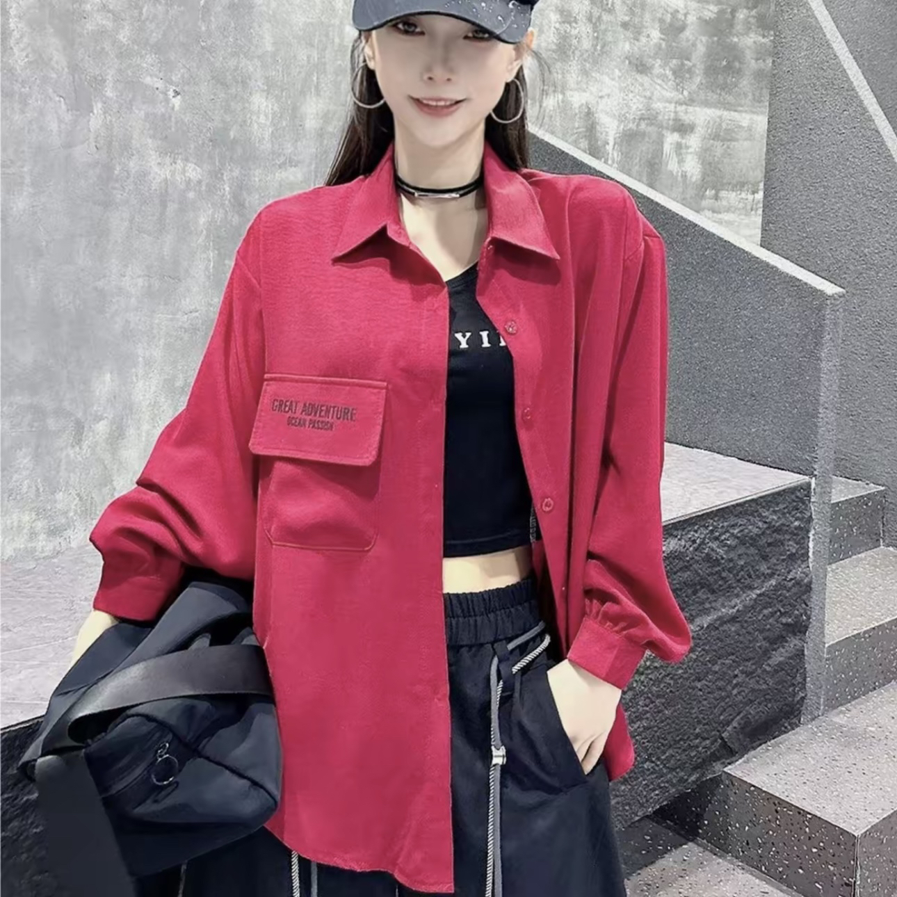 XYT-2505#飘逸高弹麻衬衫休闲宽松长袖衬衣男女同款时尚跳舞韩版