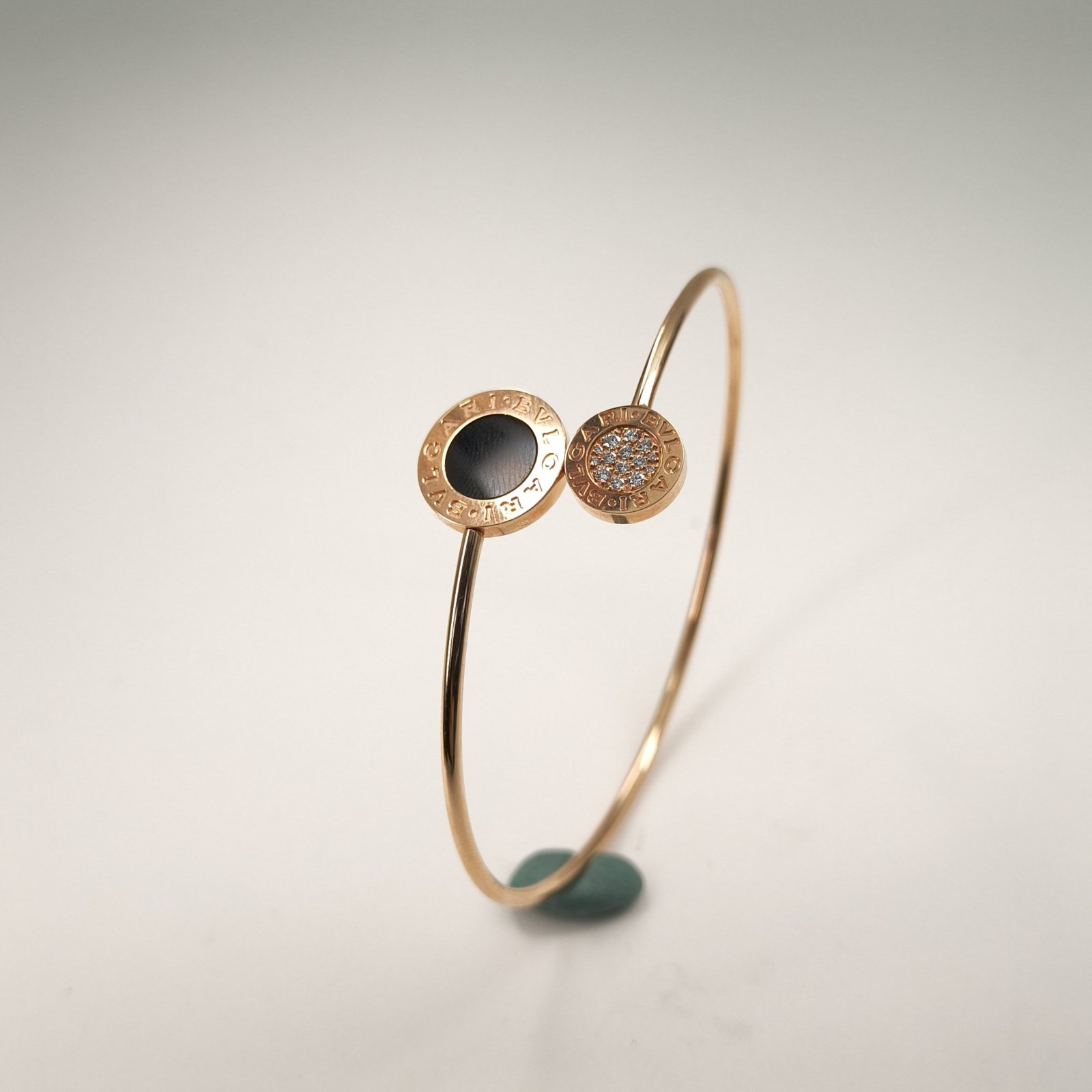 99新 BVLGARI/宝格丽 小花柳 18K玫瑰金 钻石 宝格丽 手镯