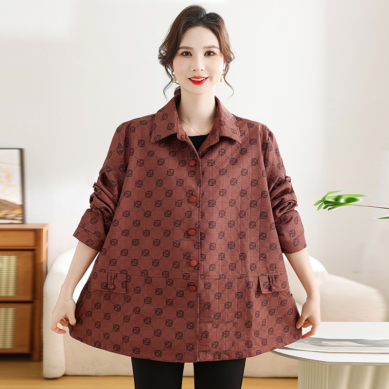 时尚中老年人女装贵气加肥加大码胖妈妈外套衬衣女装气质妈妈装