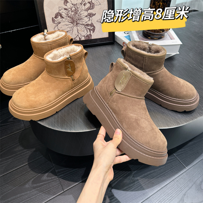 【内增高8厘米】早春2024女新款厚底内增高加绒加厚保暖时尚雪地靴