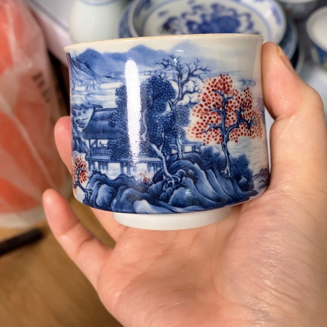 手工手绘柴窑单杯