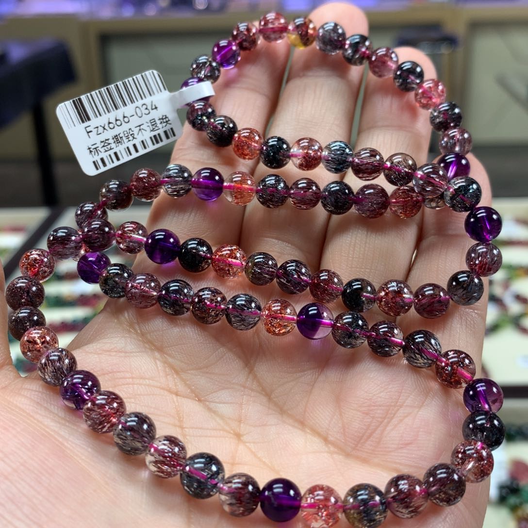 水晶手链未镶嵌手链6.8毫米左右