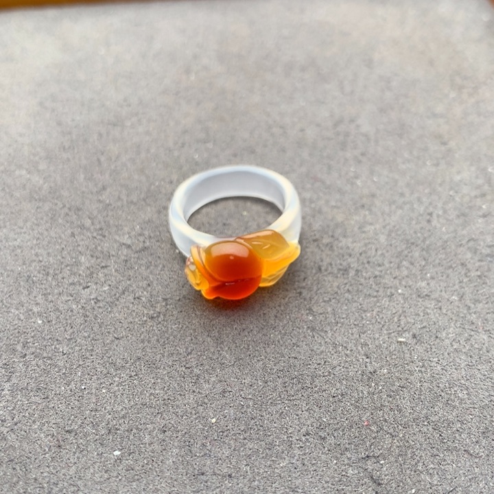 玛瑙/玉髓戒圈未镶嵌墨**裳