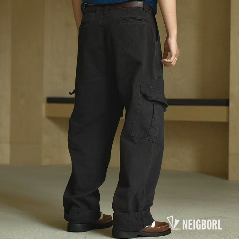 【拳击手2.0】NEIGBORL钊叔制美式复古立体大口袋宽松阔腿工装裤