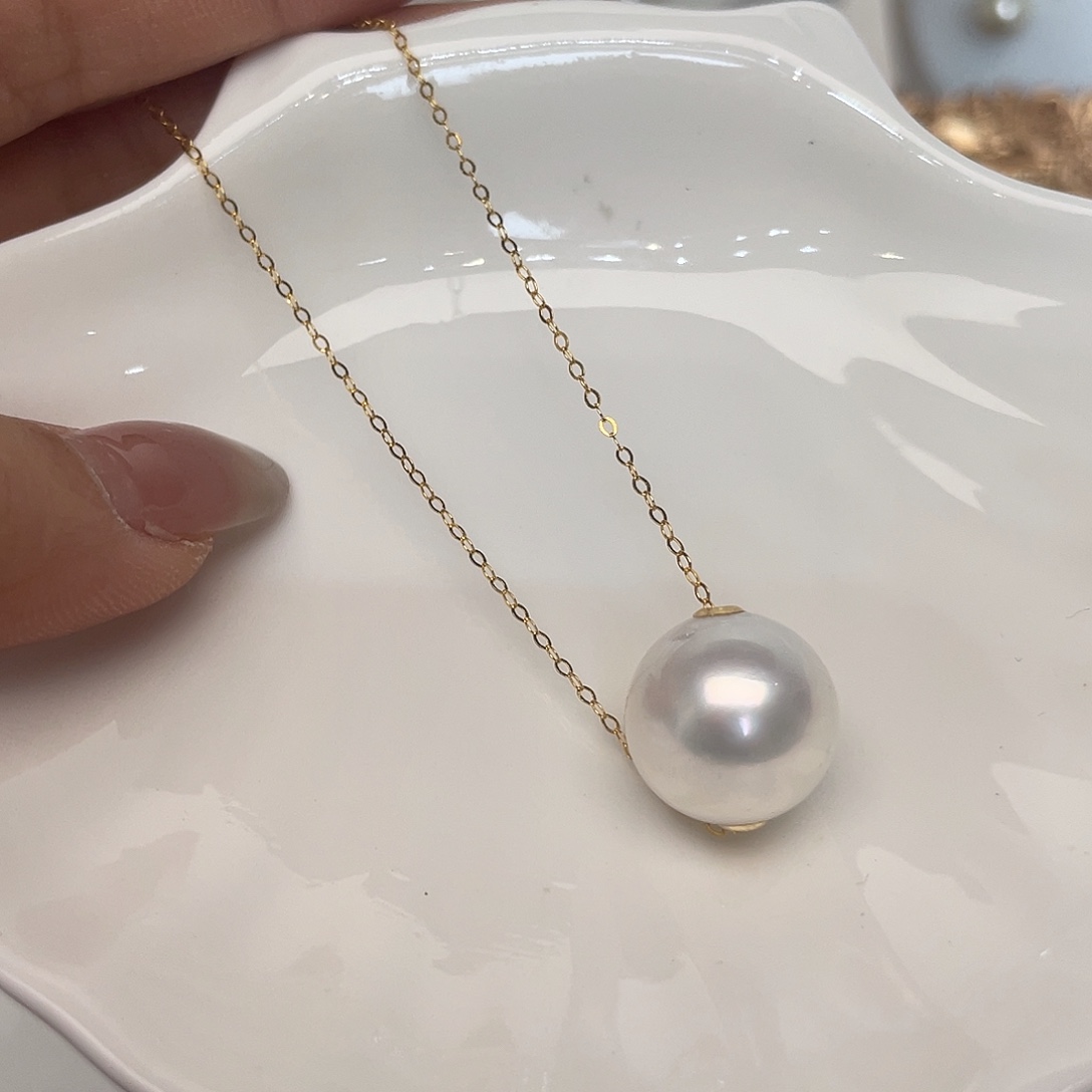 海水珍珠18K金镶嵌套链