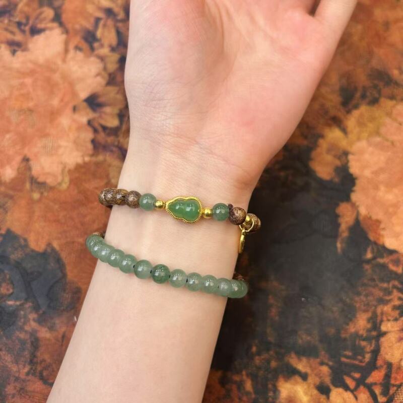 沉香木双圈手串单颗0.6mm（无礼盒）-JG0019