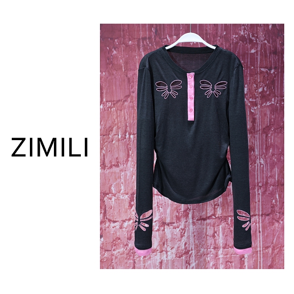 【亮哥女装】夏季欧货设计师轻薄透气魅影黑刺绣抽褶皮肤衣8185