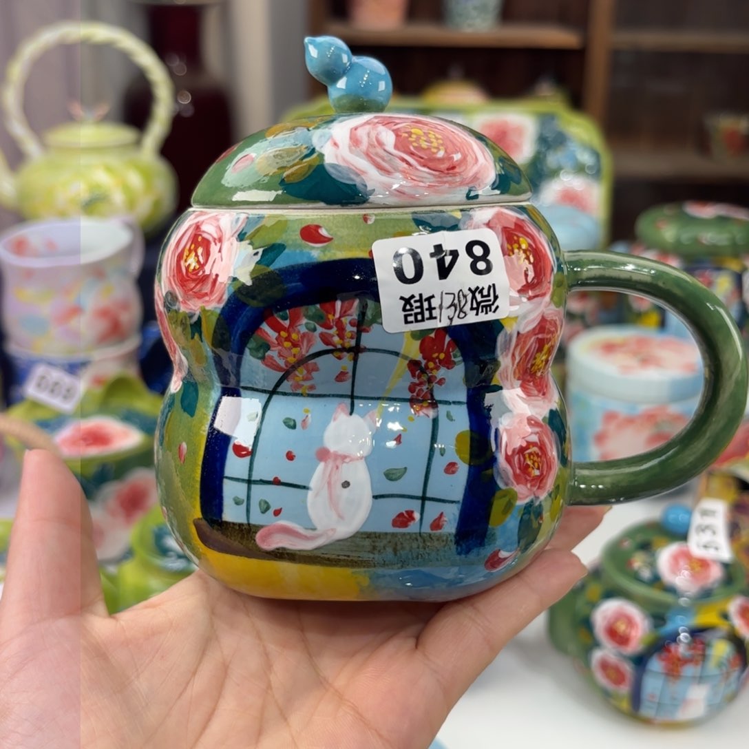 景德镇手绘高温釉下彩陶瓷茶具