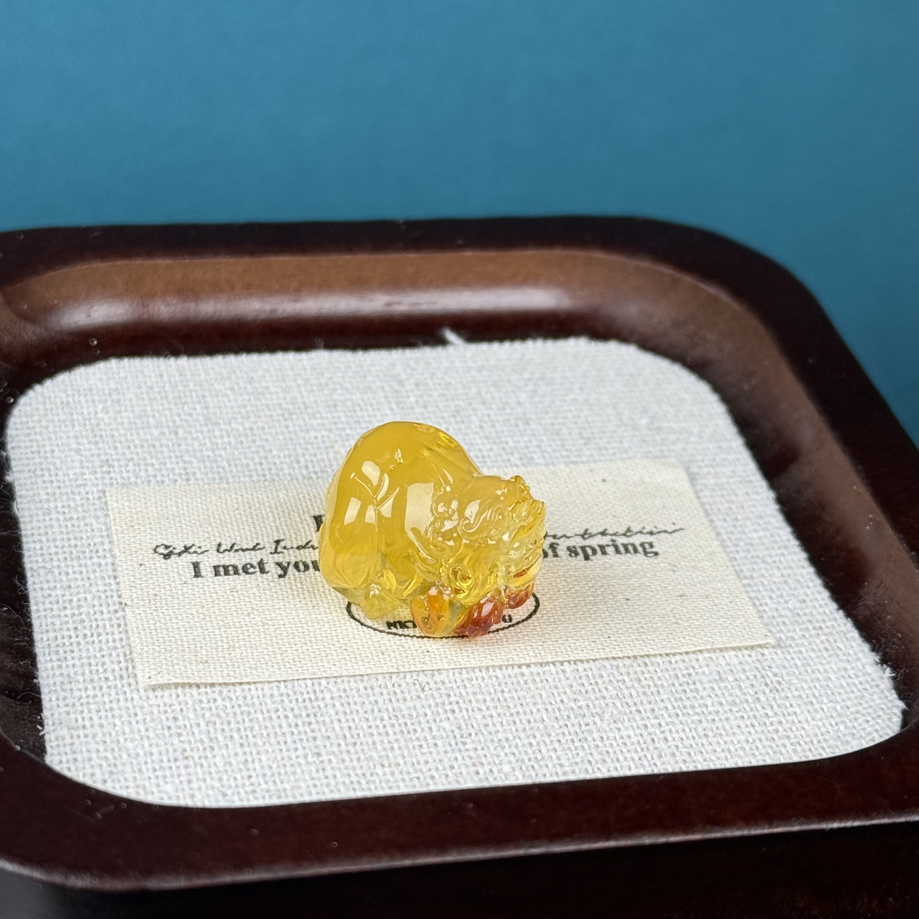 Y7154天然原矿蜜蜡 雕刻貔貅 19*21*15mm支持复检假一罚十