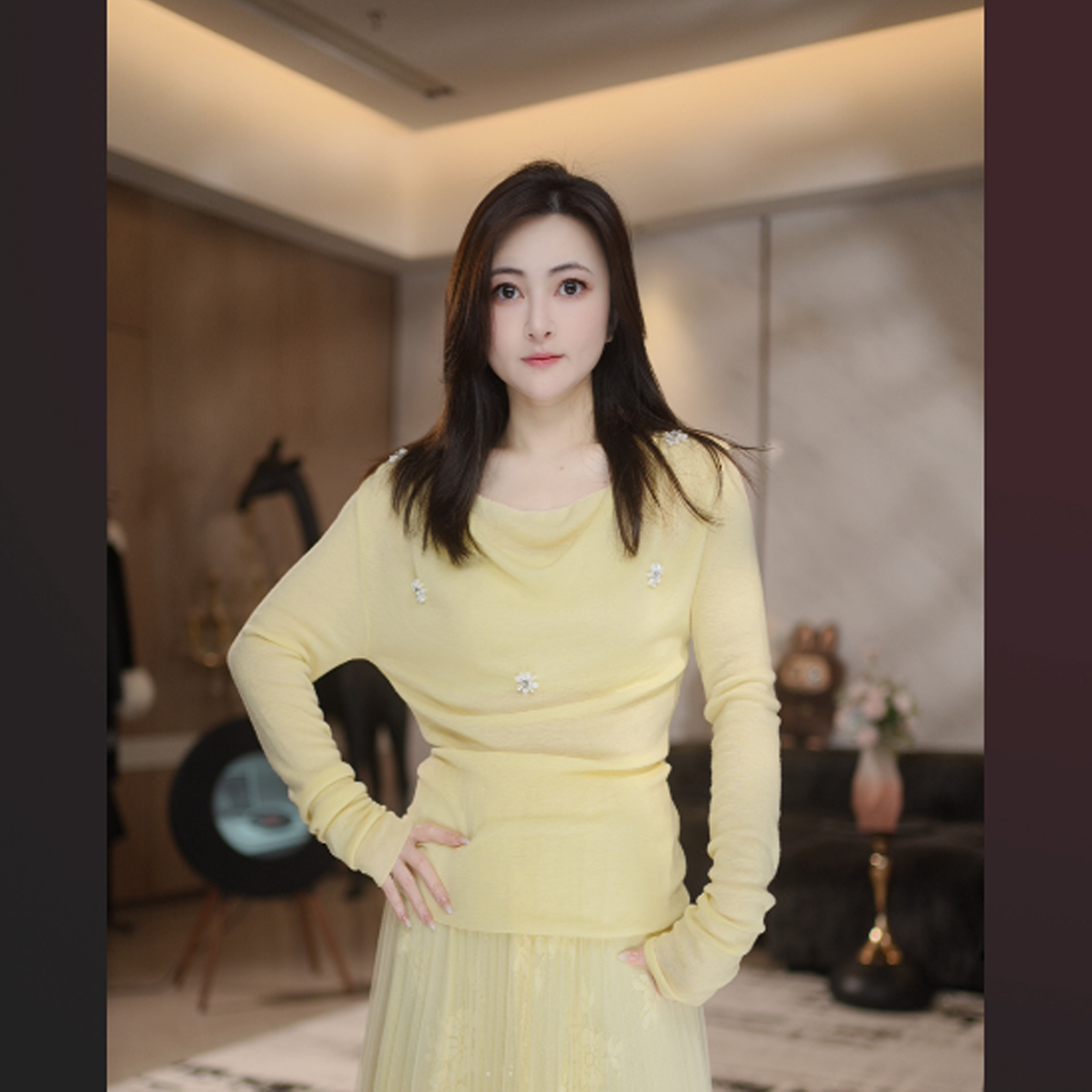 【Jier吉儿】原创设计师 显瘦气质长袖针织轻奢法式仙气优雅毛衣