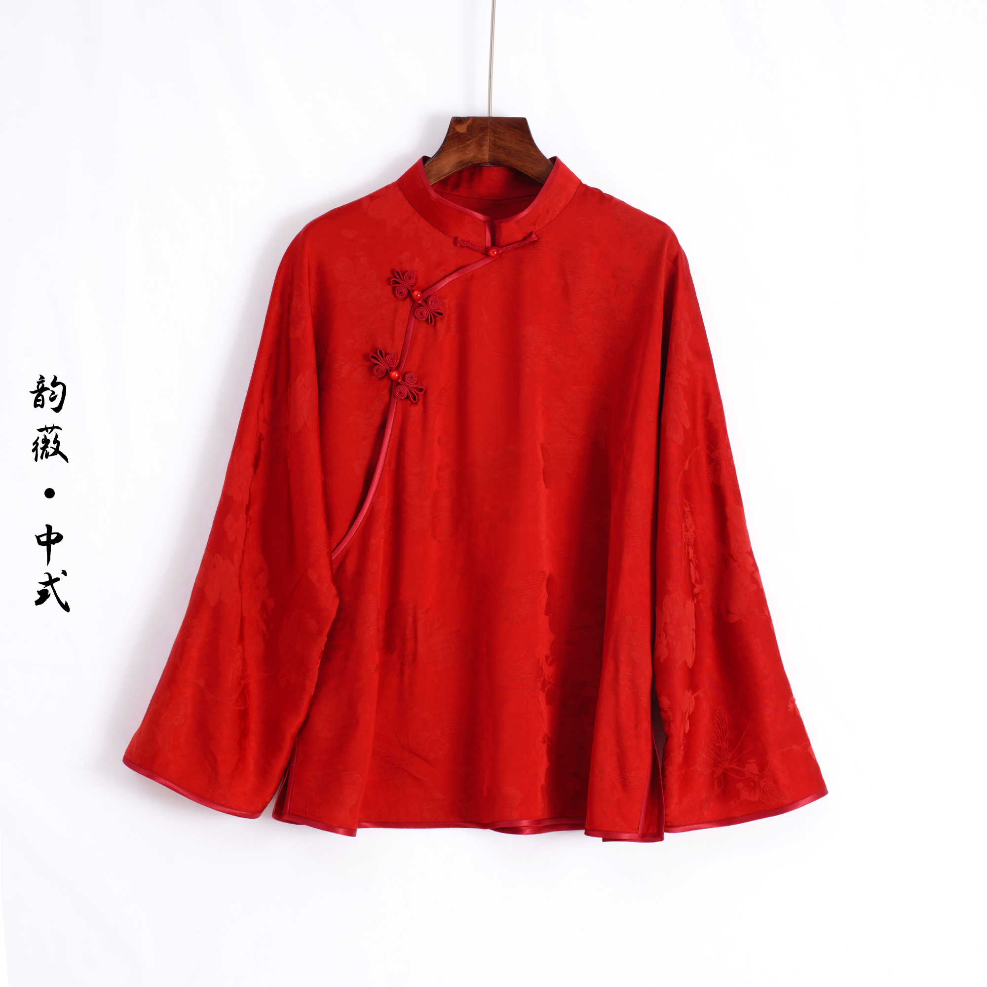 韵薇•中式女装常规新中式长袖中国风传统复古上衣日常百搭10677