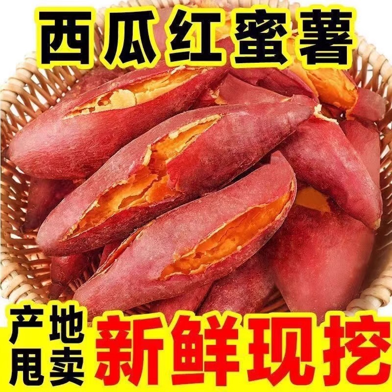 洛阳红薯蜜薯新鲜现挖红皮红心蜜薯沙地番薯软糯香甜超甜地瓜山芋