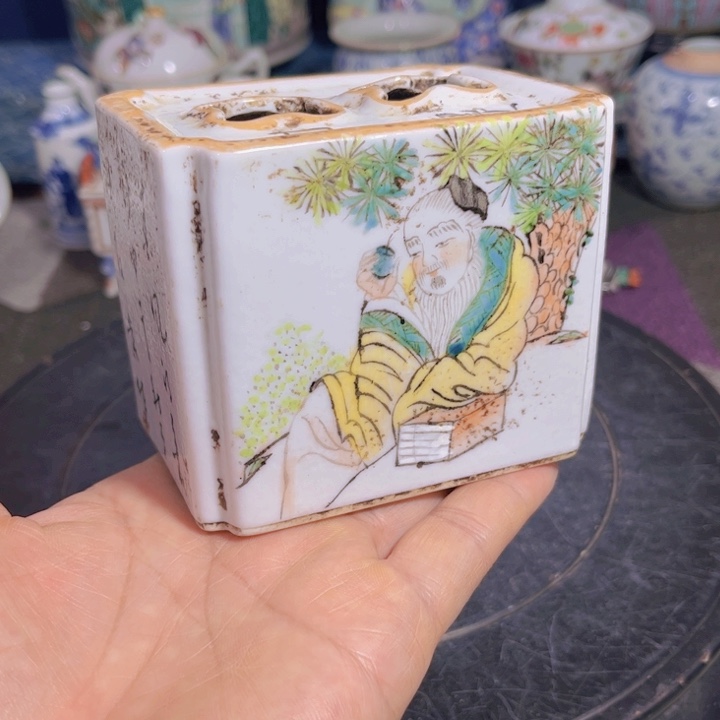 紫砂茶叶罐粉彩人物8888888