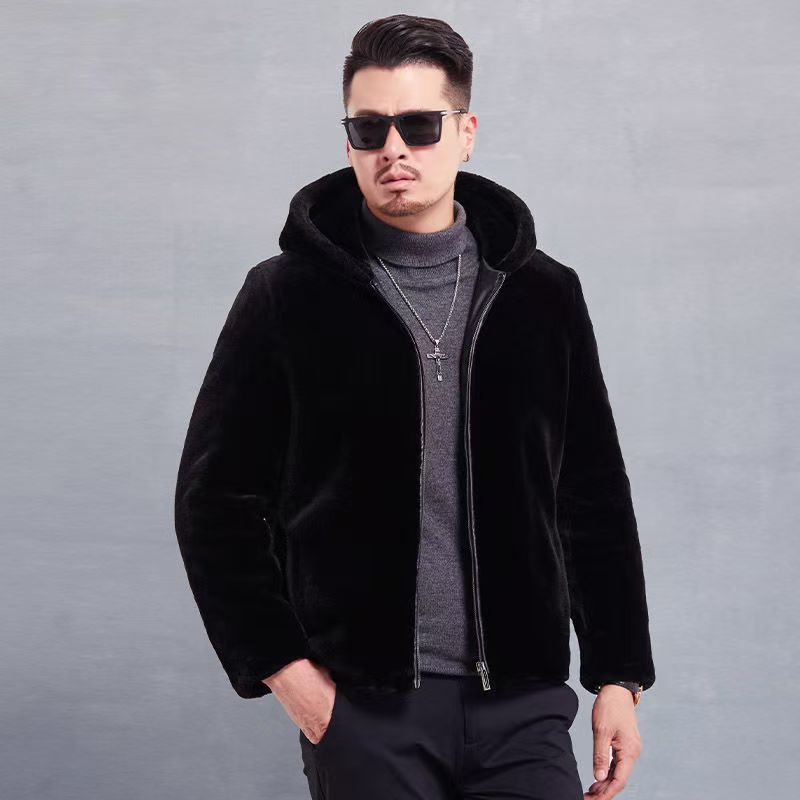 【wx专属】男款休闲冬季毛毛连帽外套