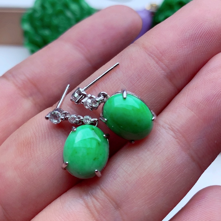 翡翠未镶嵌耳饰耳饰