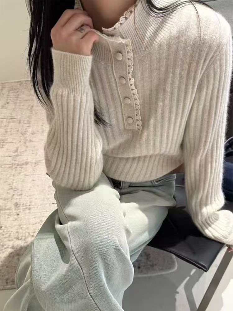 套头毛针织衫百搭韩系安可拉红毛衣开衫毛衣女高领毛