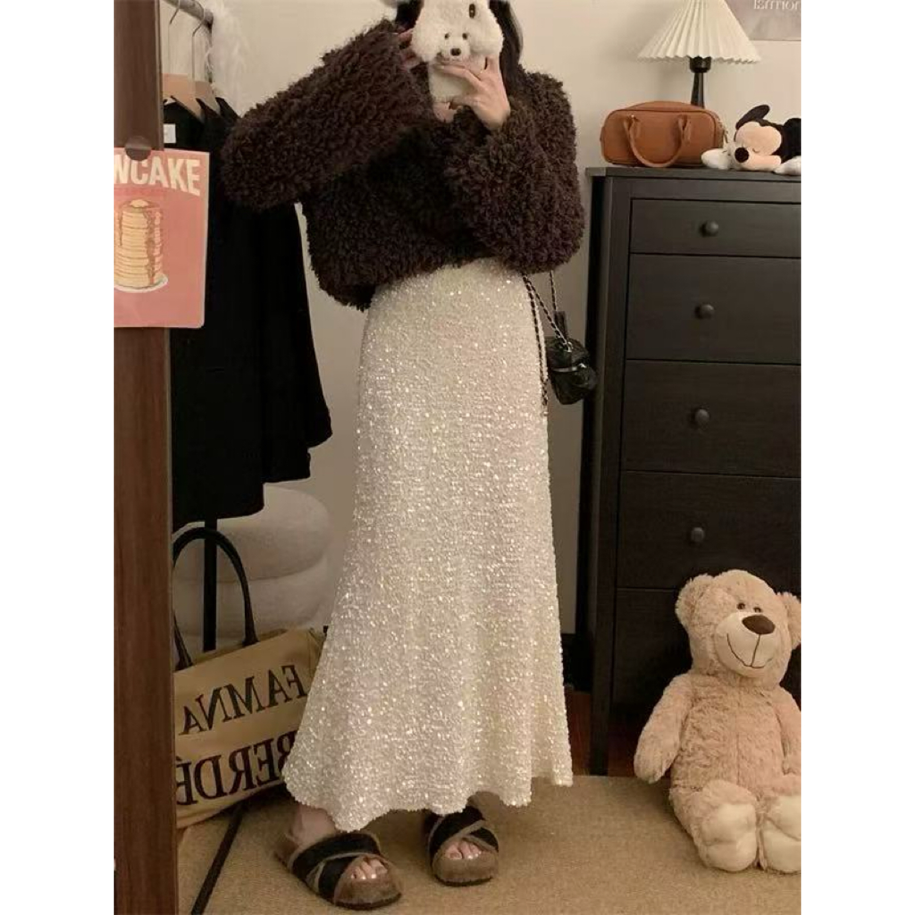 seeyou@s682 韩系时尚百搭亮片鱼尾半身裙 12-18