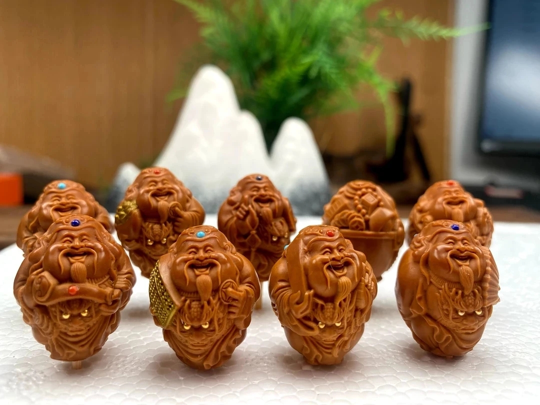 曦樾，豪镶八方来财橄榄核雕手串