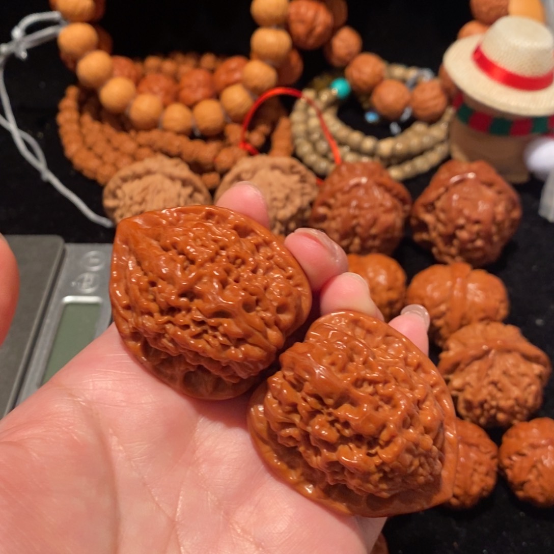 文玩核桃把件40官帽