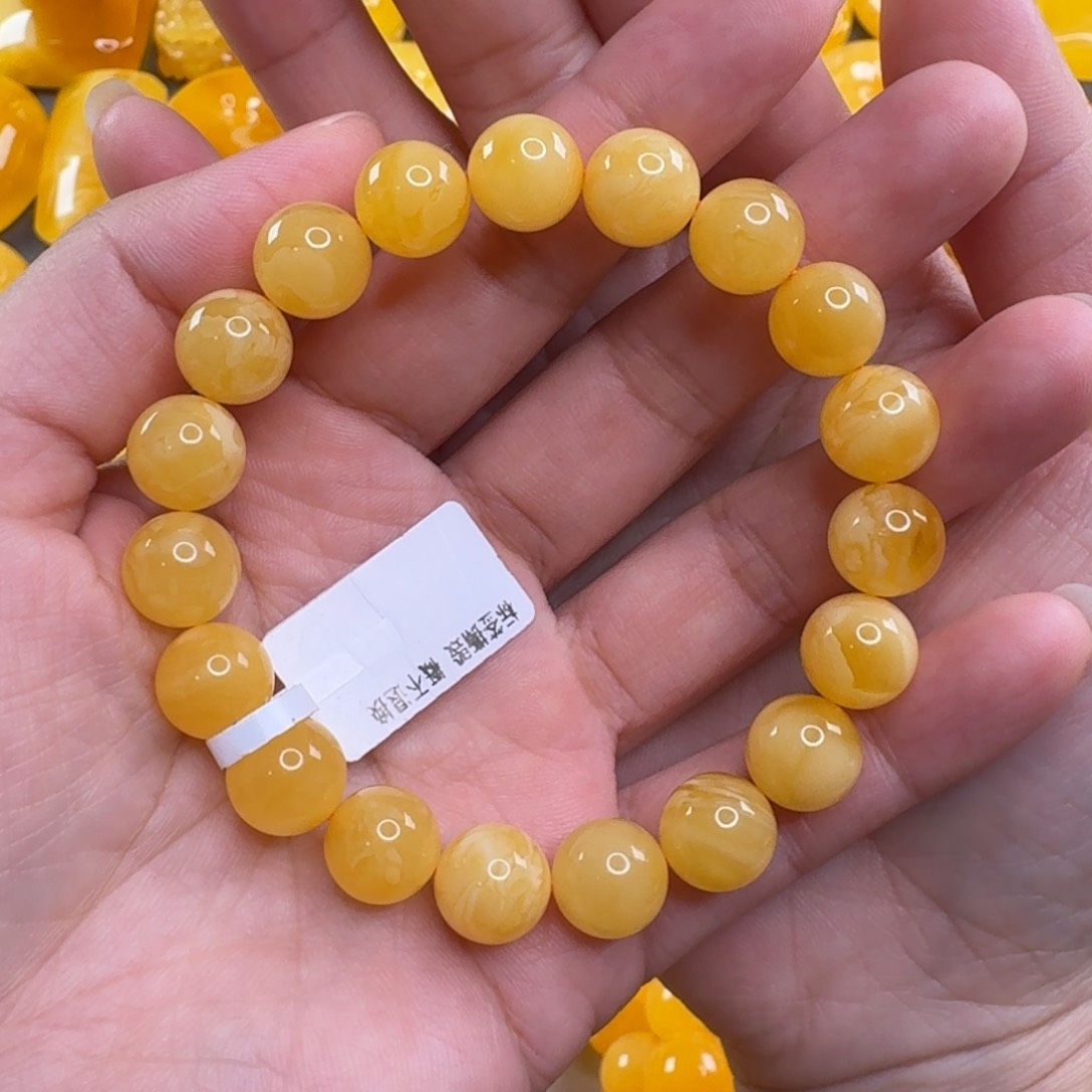 蜜蜡毛衣链未镶嵌蛋***k