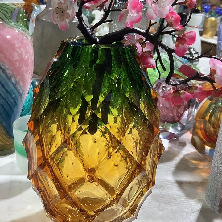 琉璃琉璃花瓶高28口6