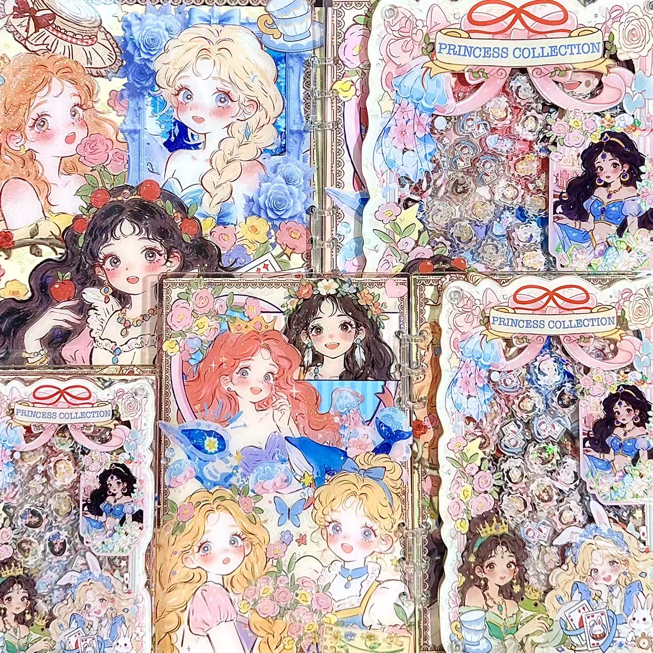 【新款公主合集竖】高定摇摇本套餐活页本手工DIY收纳盒亚克力