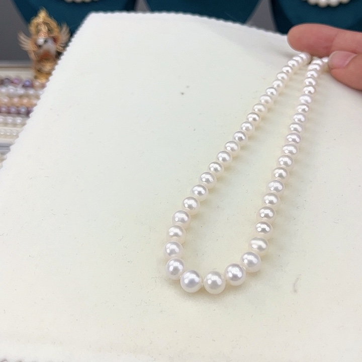 淡水珍珠颈饰银S925镶嵌卡7冷白