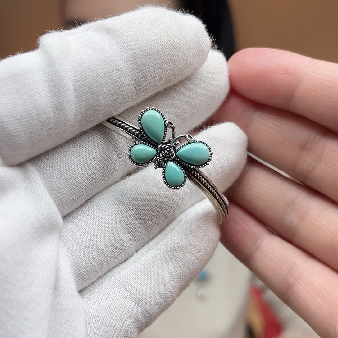 绿松石珠宝奇石银S925镶嵌