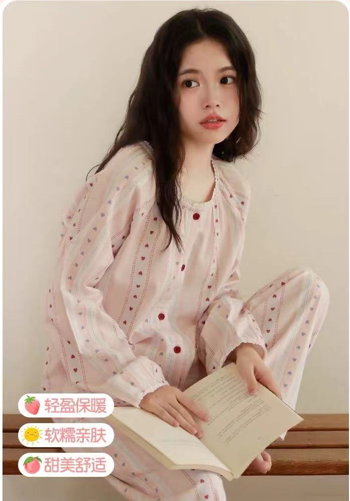 【151-160】2025秋冬季长袖长裤睡衣女一体可外穿家居服套装