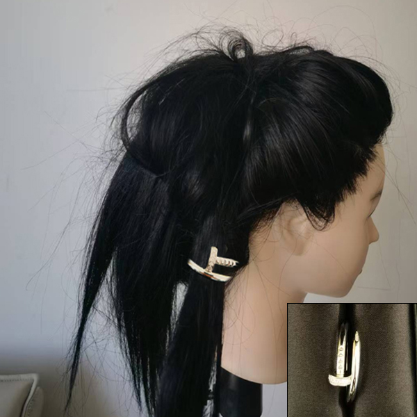 9-JZ钉子头尾钻925银莫桑钻发夹