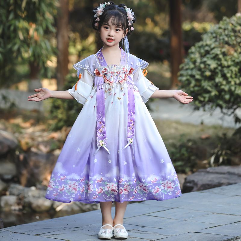 2116长袖春秋款紫色重工汉服裙