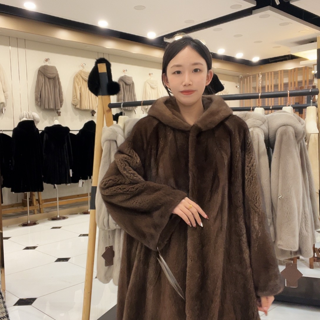 咖色立领中长新款