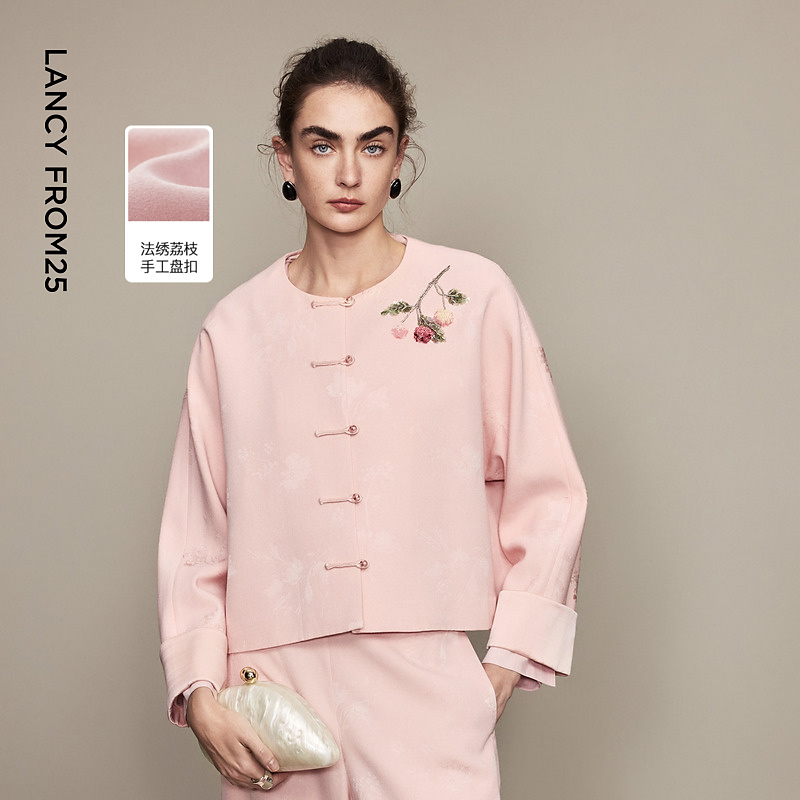 【兰亭叙】朗姿法绣盘扣新中式国风短外套气质上衣2026年春季新款