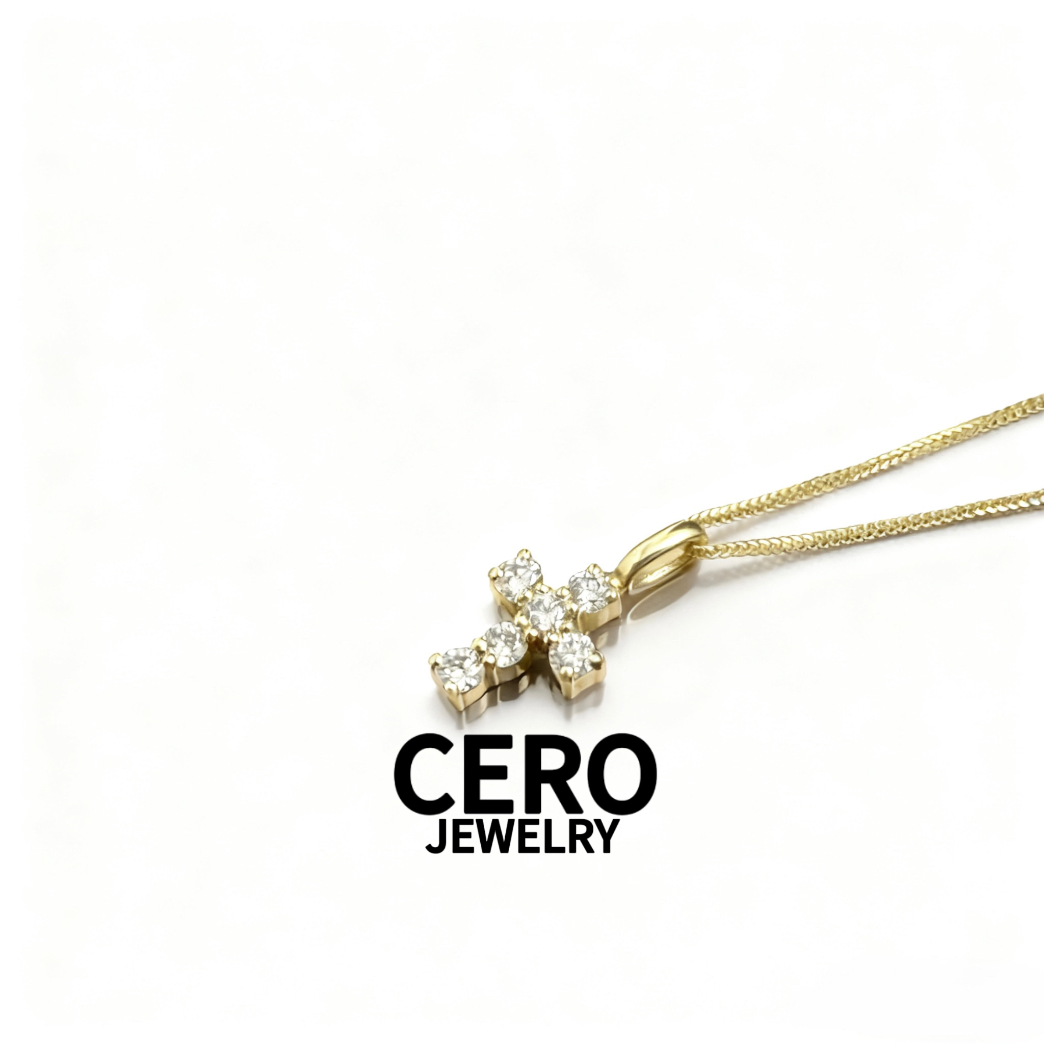 CERO直播【十字架项链】18k金经典气质十字架钻石(项链) KK00258