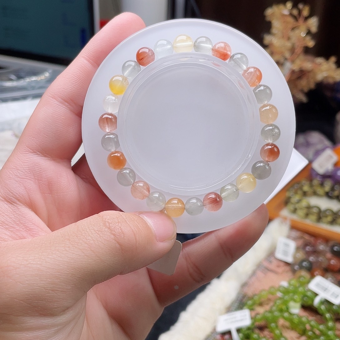 水晶手链未镶嵌彩兔毛7mm