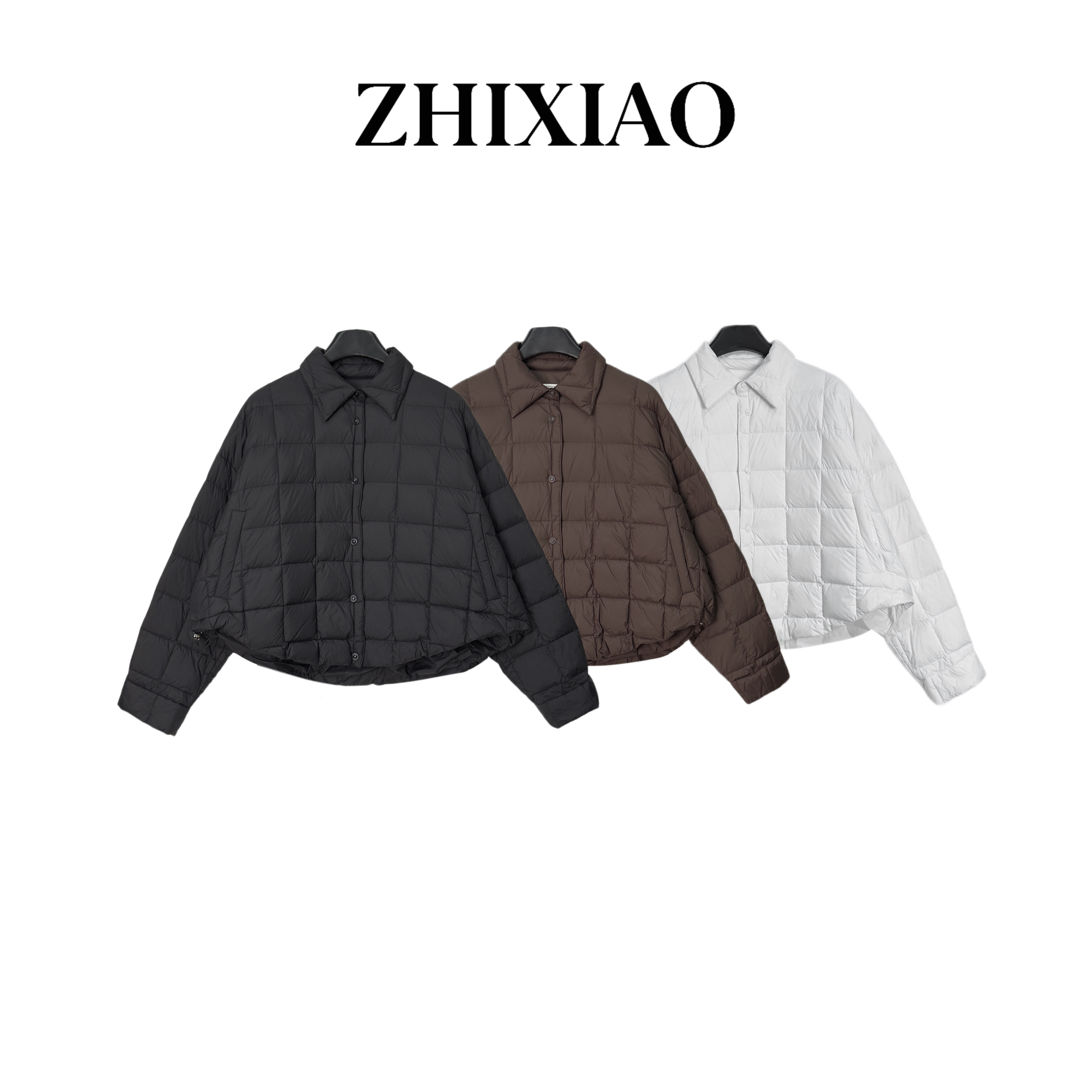 【ZHIXIAO】秋冬新款：方格羽绒服外套32487