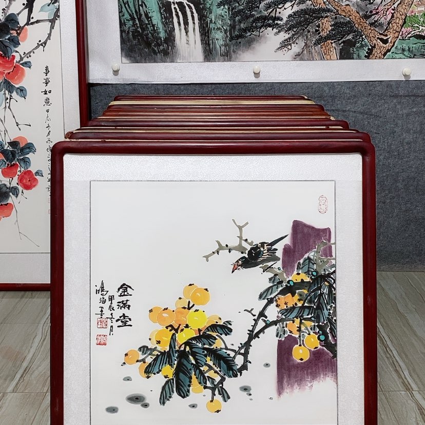 【闪购商品】国画书画作品带框65×65厘米