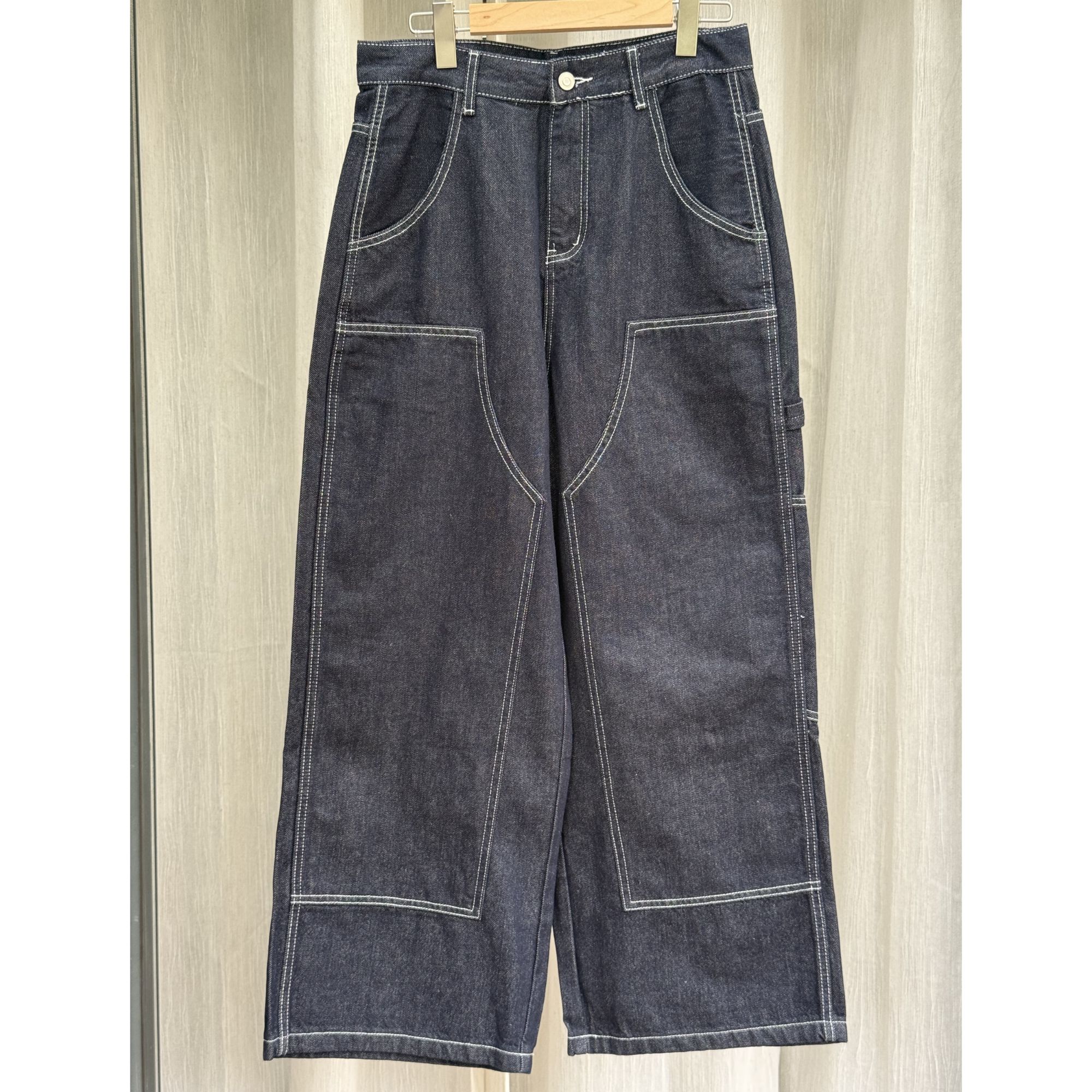 Uninhabitable Men‘s 复古解构拼接直筒牛仔裤直筒裤长裤阔腿裤