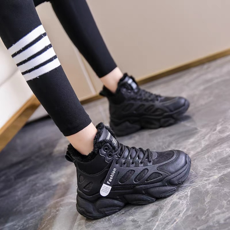 【加棉老爹鞋】女生秋新款高帮加绒休闲板鞋老爹鞋J-A08