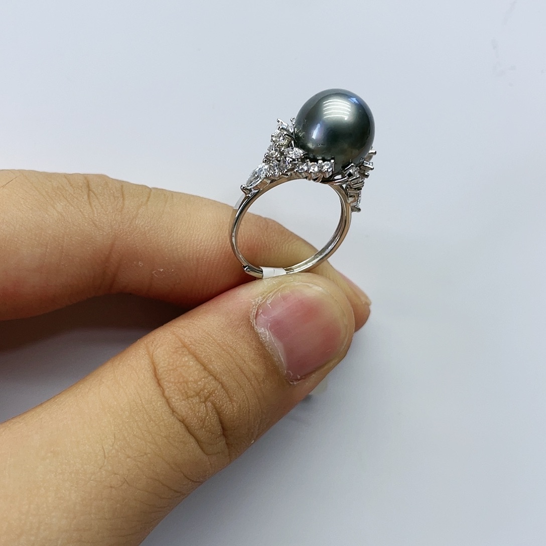 海水珍珠银S925镶嵌戒指