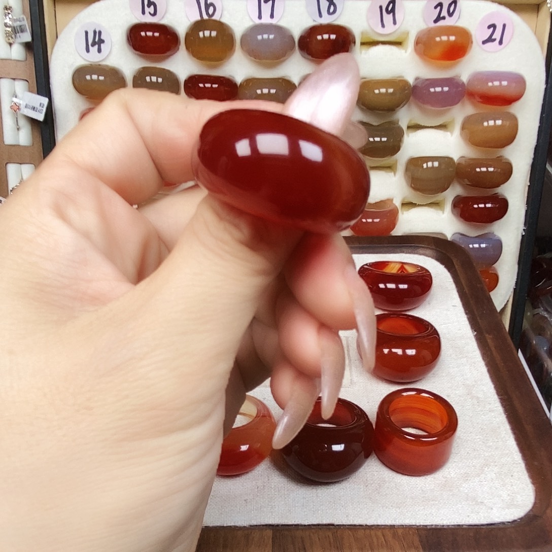 ****a玛瑙/玉髓未镶嵌戒指